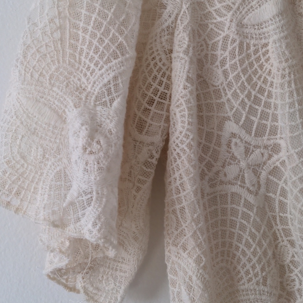 New Dance & Marvel Lace Ivory Cream Short Sleeve Romper Festival Body Suit Small - Picture 4 of 6